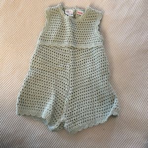 Zara light aqua crochet romper - 12-18 months